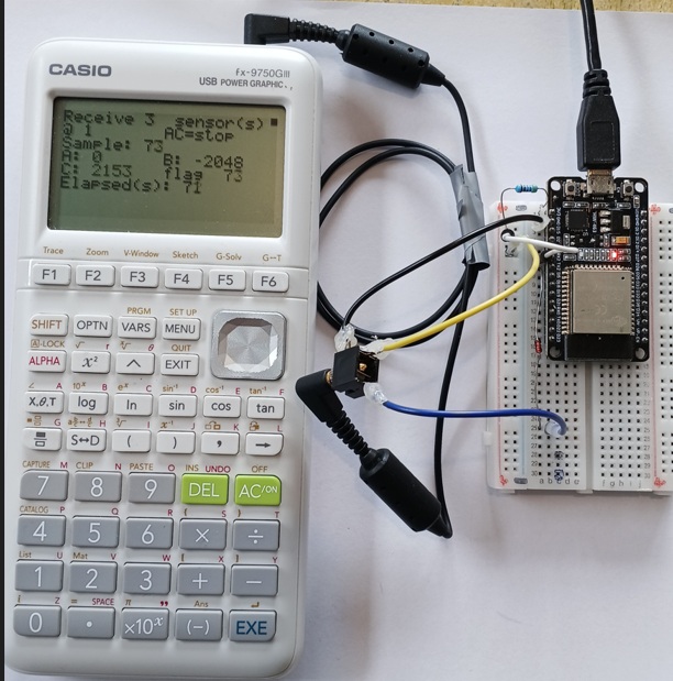 Casio FX-9750 calculator temperature data logging
