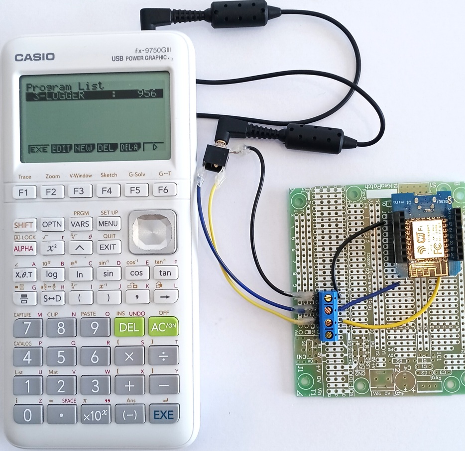 Casio FX-9750 calculator temperature data logging