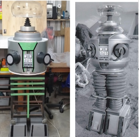Prototype B9 mobile robot and science lab. AI interactive voice control.