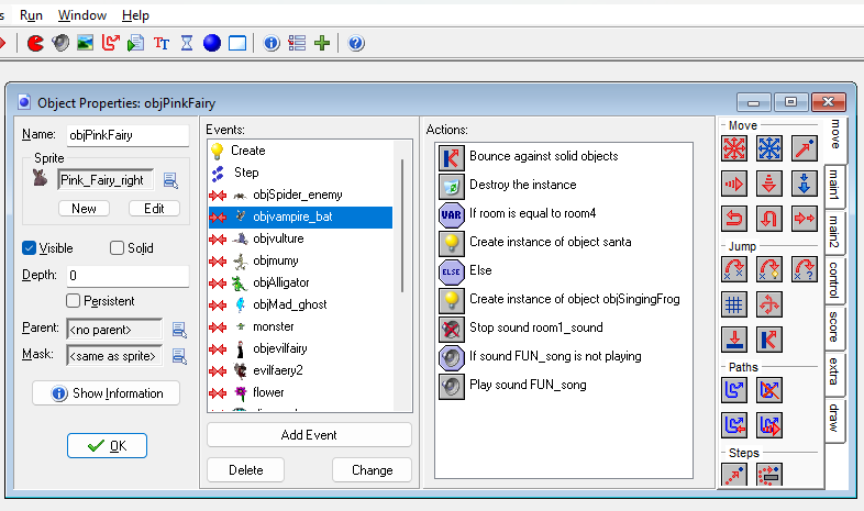 'Game Maker block coding' Block coding example