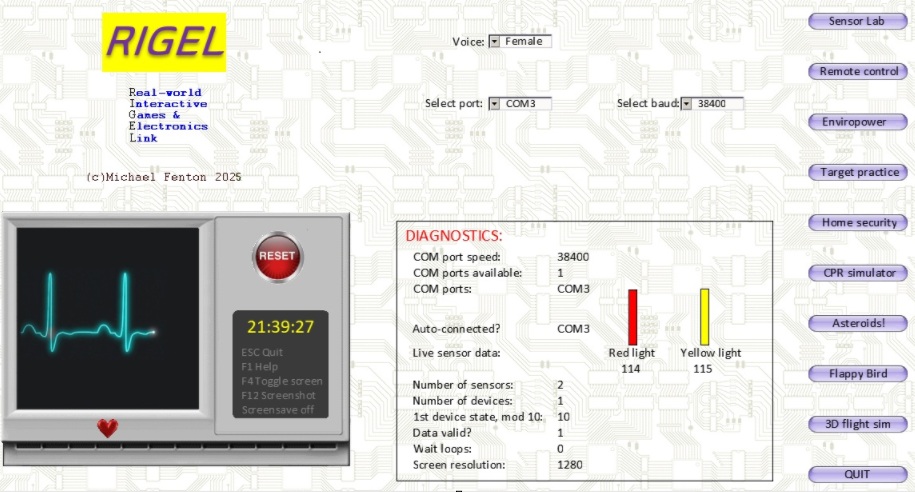 'RIGEL app' Real-world Interactive Games and Electronics Link