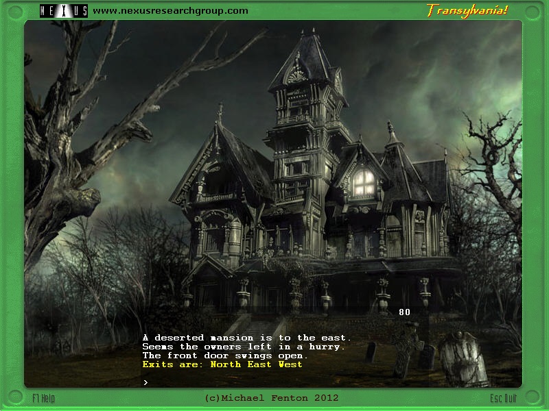 'Transylvania' Adventure game' Transylvania Apple II remake
